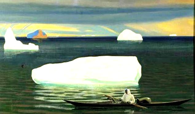  Рокуэлл Кент - Эскимос в каяке. Гренландия 1932 – 1933. Автор фото председатель НСНБР А.Г.Огнивцев.